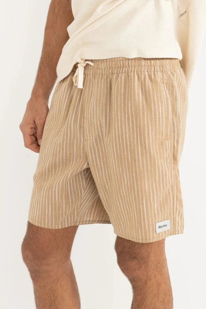 Rhythm Mens Rhythm Jacquard Linen Jam - Sand Rhythm Jacquard Linen Jam - Sand Splash Swimwear Mens