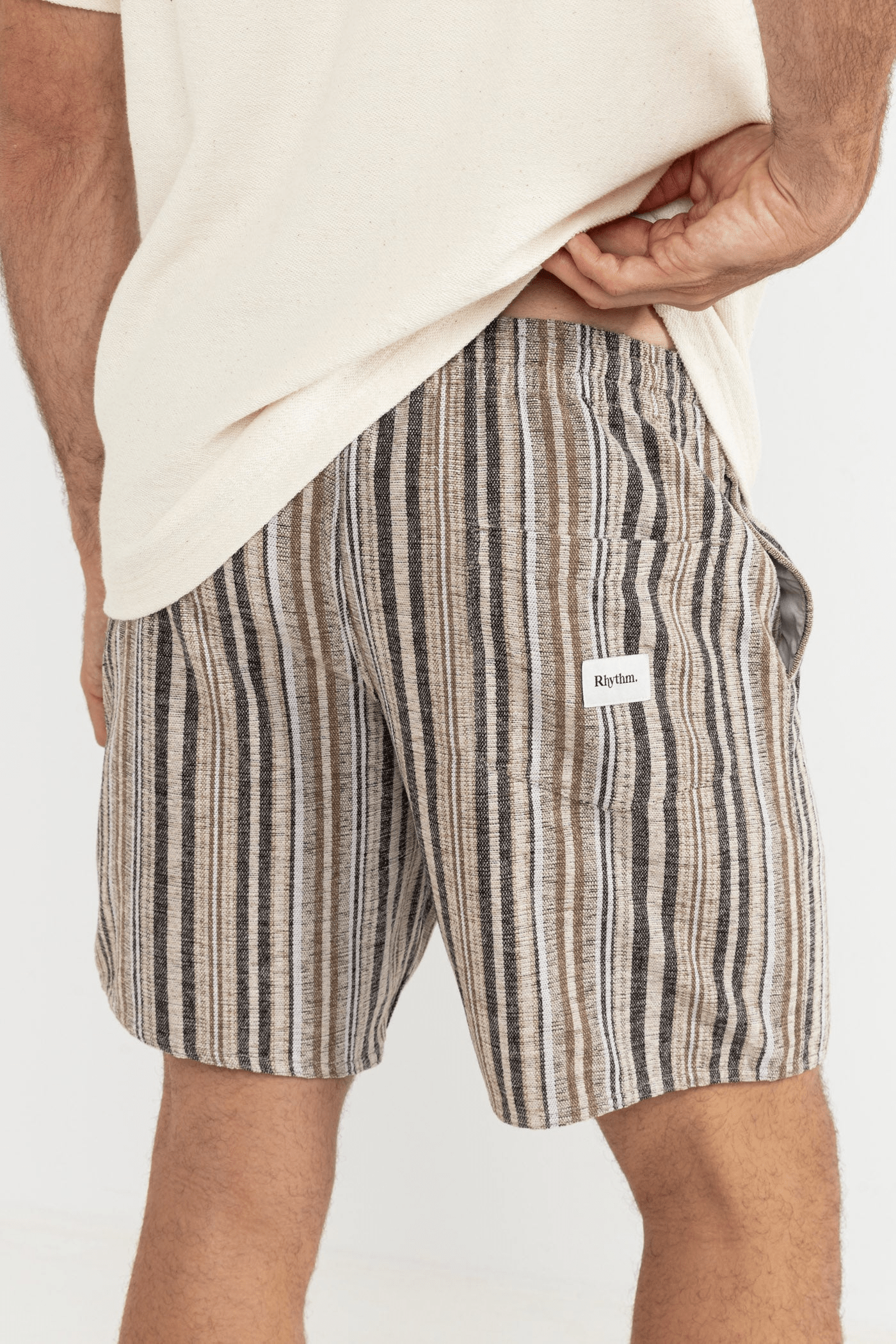 Rhythm Mens Rhythm Jaquard Jam - Natural Rhythm Jaquard Jam - Natural Splash Swimwear Mens