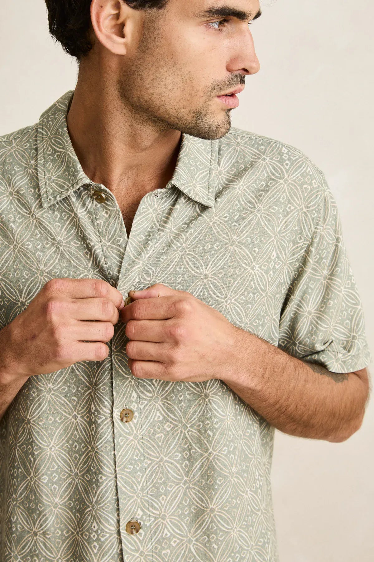 Rhythm Mens Rhythm Java SS Shirt - Olive Rhythm Java SS Shirt - Olive Splash Swimwear Mens Shirt