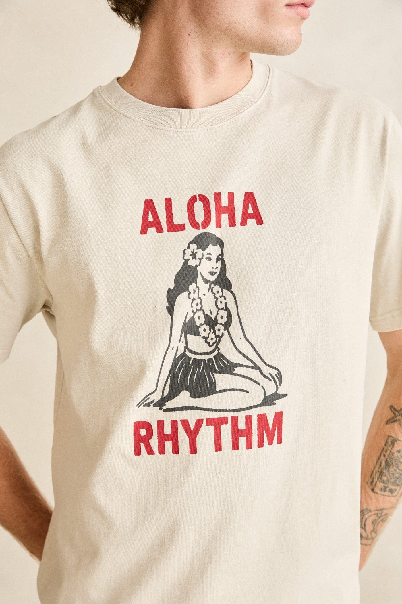 Rhythm Mens Rhythm Mens Aloha Rhythm Vintage SS T-Shirt - Moonrock Rhythm Mens Aloha Rhythm Vintage SS T-Shirt Moonrock Splash Swimwear Mens Tee