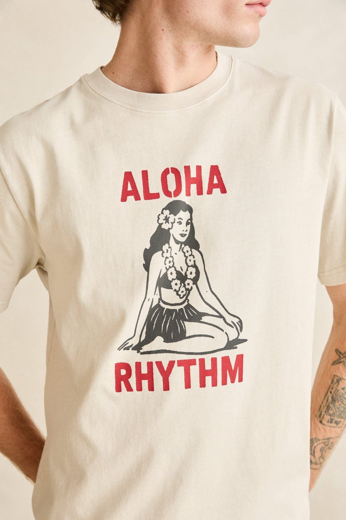 Rhythm Mens Rhythm Mens Aloha Rhythm Vintage SS T-Shirt - Moonrock Rhythm Mens Aloha Rhythm Vintage SS T-Shirt Moonrock Splash Swimwear Mens Tee