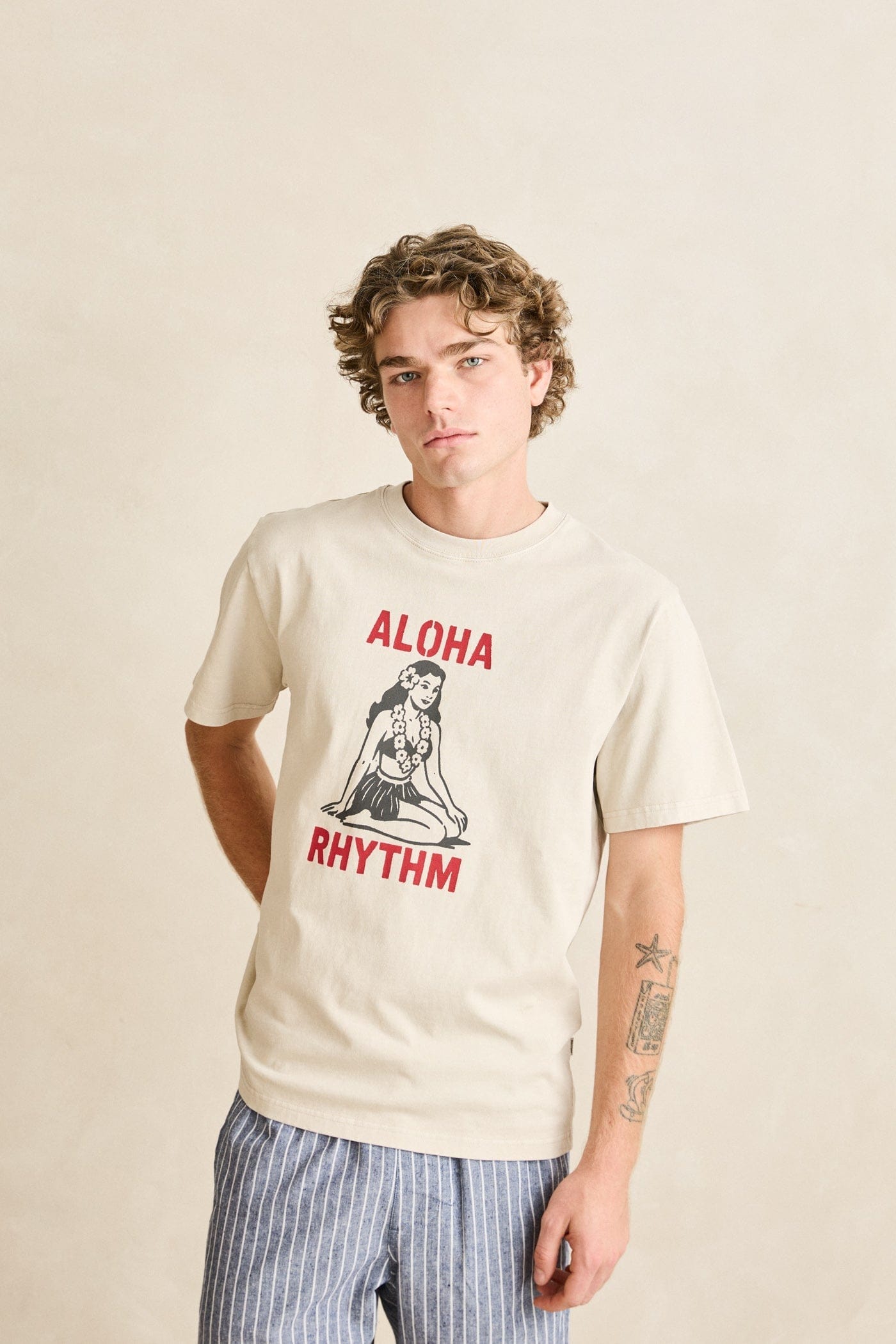 Rhythm Mens Rhythm Mens Aloha Rhythm Vintage SS T-Shirt - Moonrock Rhythm Mens Aloha Rhythm Vintage SS T-Shirt Moonrock Splash Swimwear Mens Tee