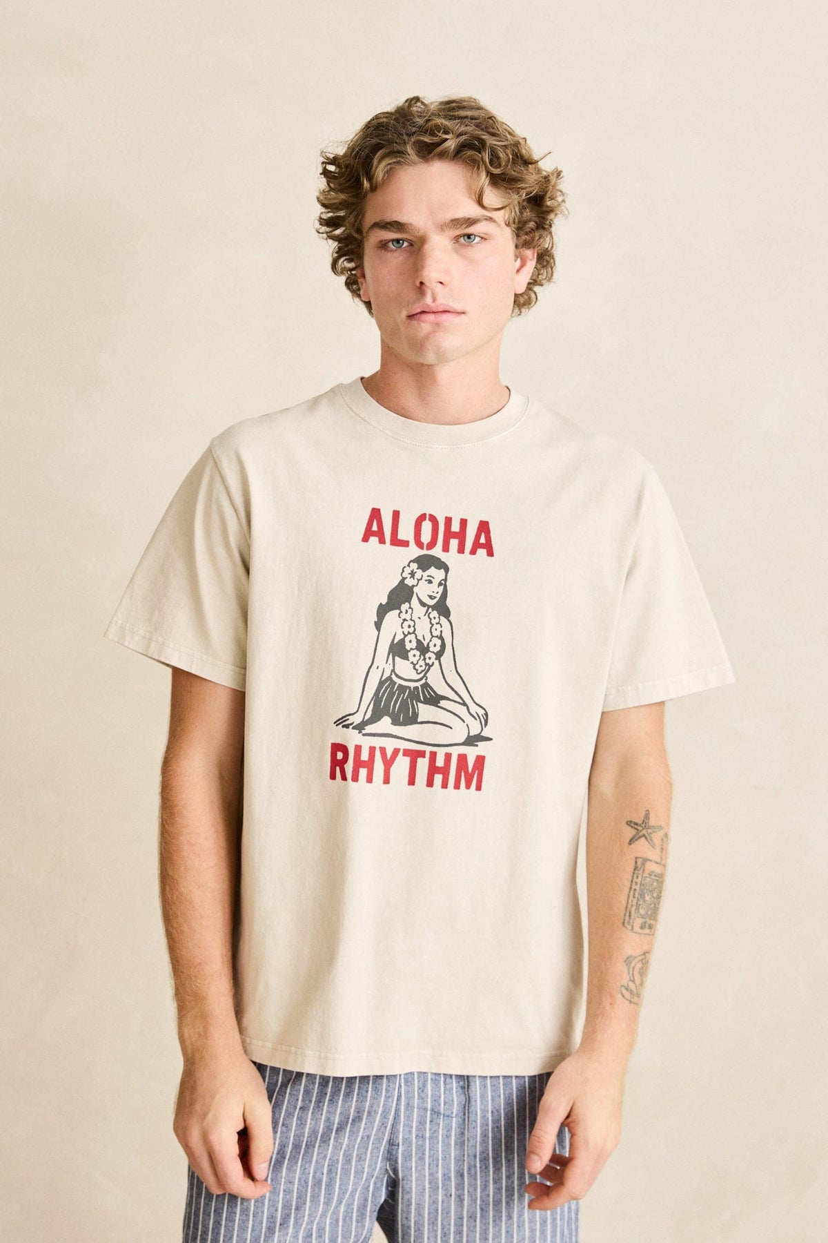 Rhythm Mens Rhythm Mens Aloha Rhythm Vintage SS T-Shirt - Moonrock CD25M-PT52-MOO-S Rhythm Mens Aloha Rhythm Vintage SS T-Shirt Moonrock Splash Swimwear Mens Tee S 9360397416046