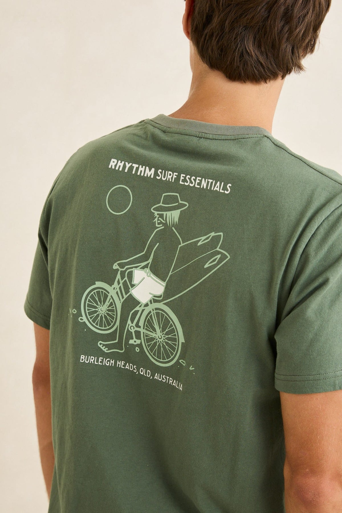 Rhythm Mens Rhythm Mens Bike Wanderer SS T-Shirt - Seaweed Rhythm Mens Bike Wanderer SS T-Shirt Seaweed Splash Swimwear Mens Tee