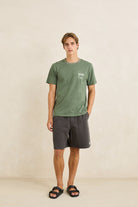 Rhythm Mens Rhythm Mens Bike Wanderer SS T-Shirt - Seaweed Rhythm Mens Bike Wanderer SS T-Shirt Seaweed Splash Swimwear Mens Tee