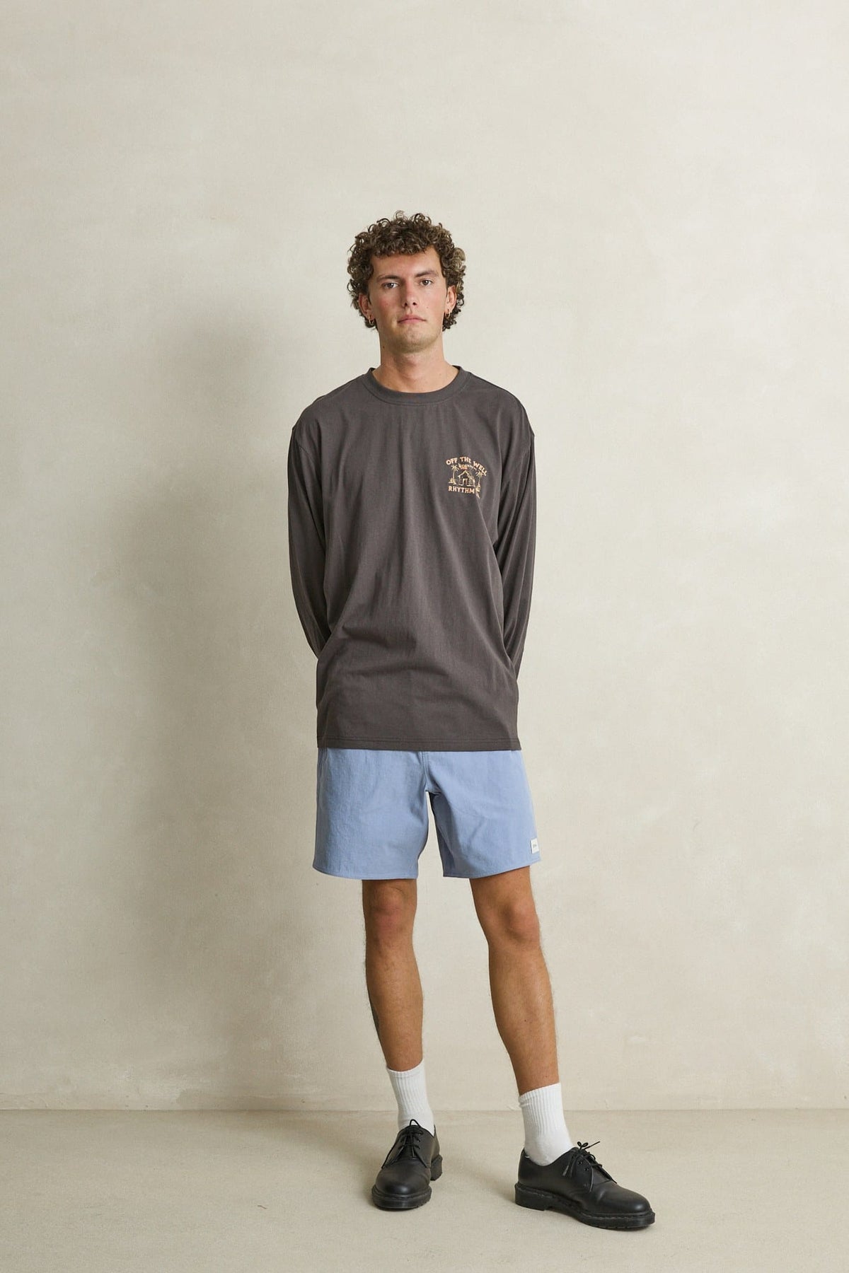 Rhythm Mens Rhythm Mens Box Jam - Slate Rhythm Mens Box Jam Slate Splash Swimwear Mens Shorts