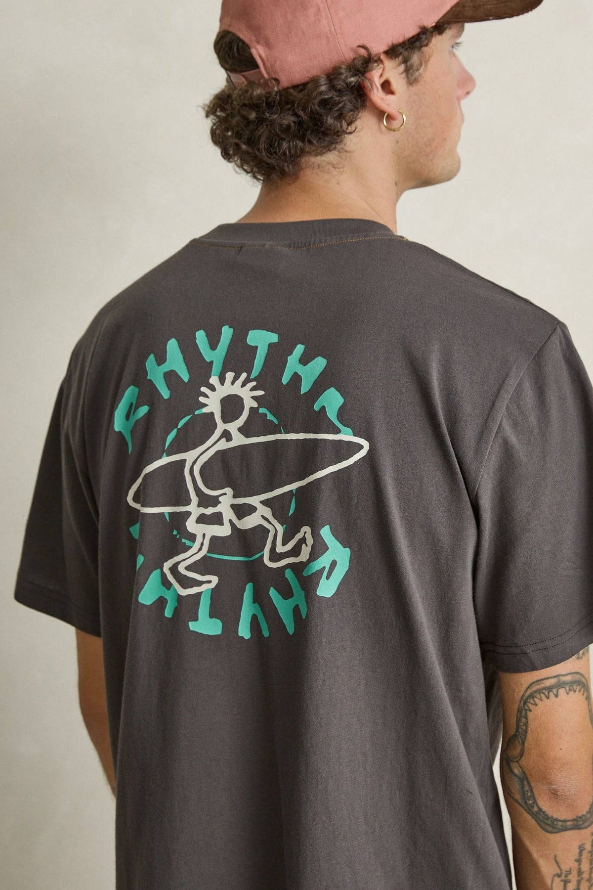 Rhythm Mens Rhythm Mens Circle Drifter SS T-Shirt - Vintage Black Rhythm Mens Circle Drifter SS T-Shirt Vintage Black Splash Swimwear Mens Tee