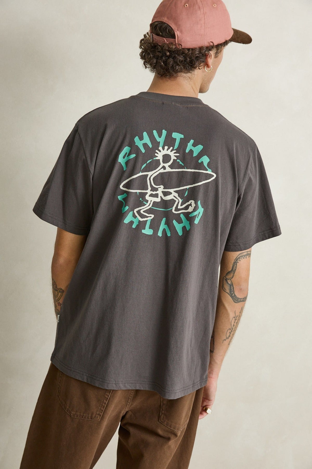 Rhythm Mens Rhythm Mens Circle Drifter SS T-Shirt - Vintage Black Rhythm Mens Circle Drifter SS T-Shirt Vintage Black Splash Swimwear Mens Tee