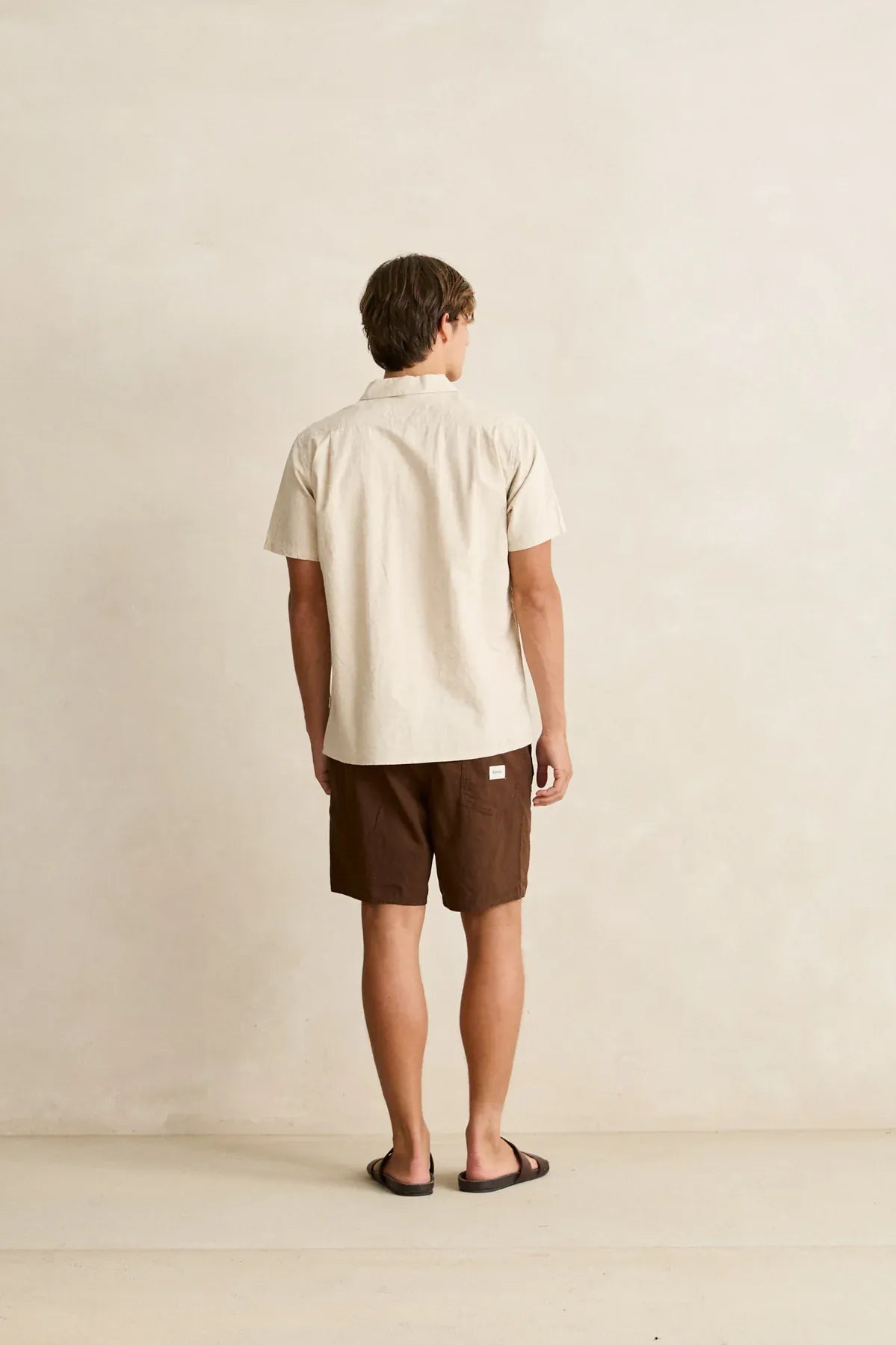 Rhythm Mens Rhythm Mens Classic Linen SS Shirt - Sand Rhythm Mens Classic Linen SS Shirt - Sand Splash Swimwear Mens Shirt