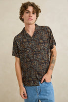 Rhythm Mens Rhythm Mens Costa Rica SS Shirt - Black Rhythm Mens Costa Rica SS Shirt - Black Splash Swimwear Mens Shirt
