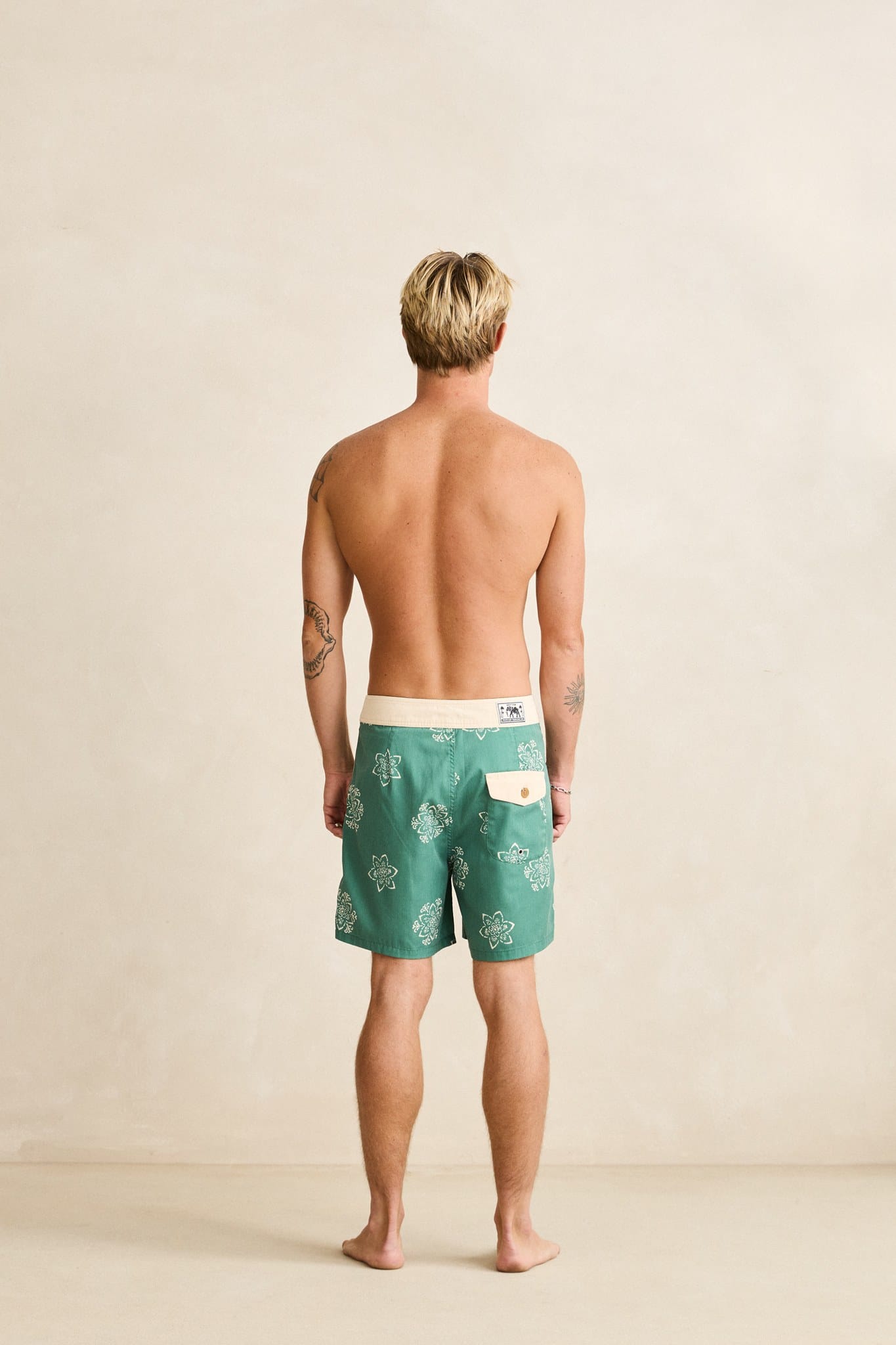 Rhythm Mens Rhythm Mens Doily Heritage Trunk - Pine Rhythm Mens Doily Heritage Trunk Pine Splash Swimwear Boardshorts