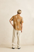 Rhythm Mens Rhythm Mens Doily SS Shirt - Oak Rhythm Mens Doily SS Shirt Oak Splash Swimwear Mens Shirt