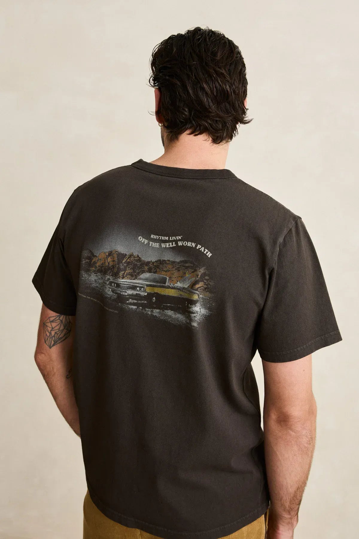 Rhythm Mens Rhythm Mens Heading West Vintage SS T-shirt - Black Rhythm Mens Heading West Vintage SS T-shirt - Black Splash Swimwear Mens Tee