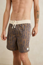 Rhythm Mens Rhythm Mens Heritage Blue Print Trunk - Coffee Rhythm Mens Heritage Blue Print Trunk - Coffee Splash Swimwear Mens Brief
