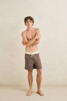Rhythm Mens Rhythm Mens Heritage Blue Print Trunk - Coffee Rhythm Mens Heritage Blue Print Trunk - Coffee Splash Swimwear Mens Brief