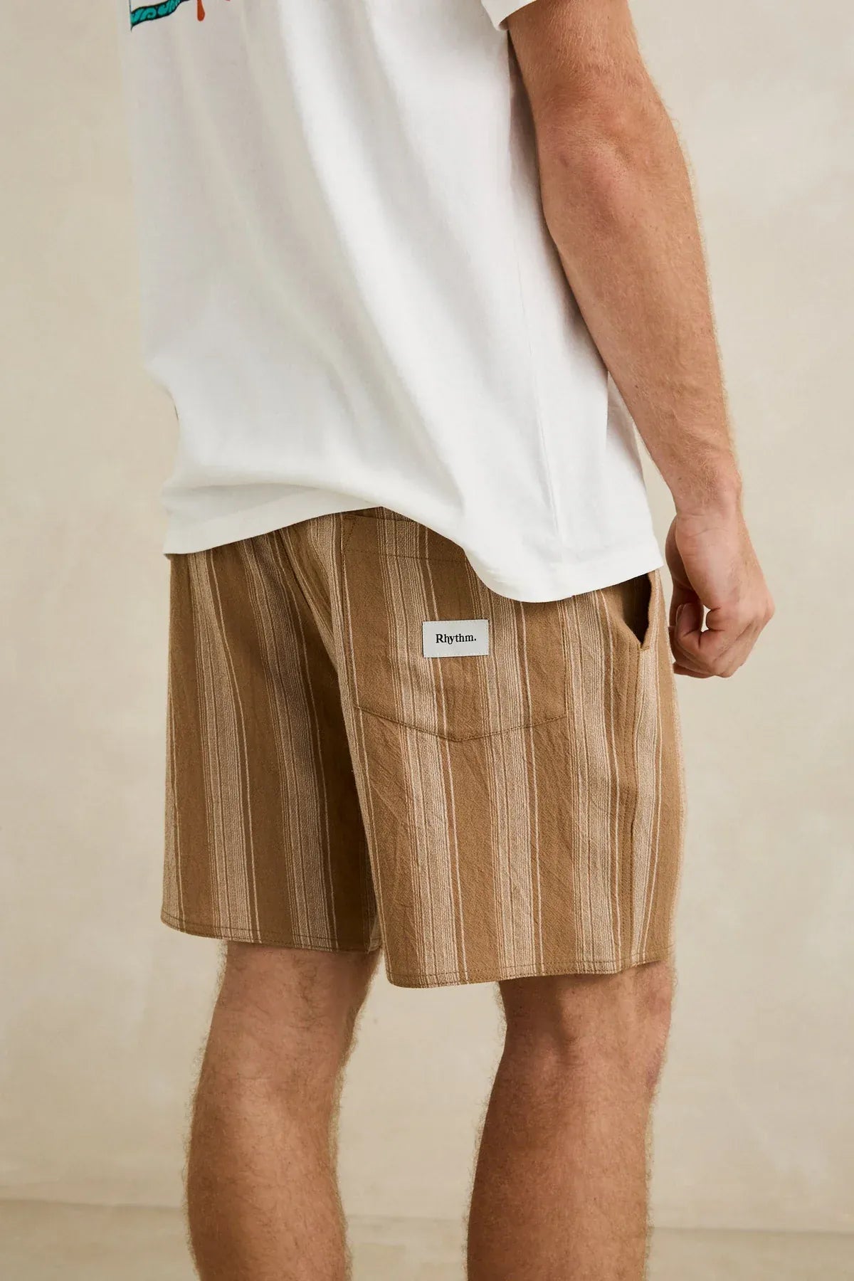 Rhythm Mens Rhythm Mens Jacquard Stripe Jam - Sand Rhythm Mens Jacquard Stripe Jam - Sand Splash Swimwear Mens Shorts