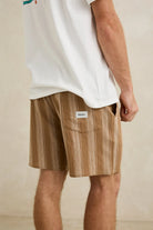 Rhythm Mens Rhythm Mens Jacquard Stripe Jam - Sand Rhythm Mens Jacquard Stripe Jam - Sand Splash Swimwear Mens Shorts