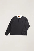 Rhythm Mens Rhythm Mens Koa Vintage Rugby LS Polo - Black Rhythm Mens Koa Vintage Rugby LS Polo - Black Splash Swimwear Mens Clothing