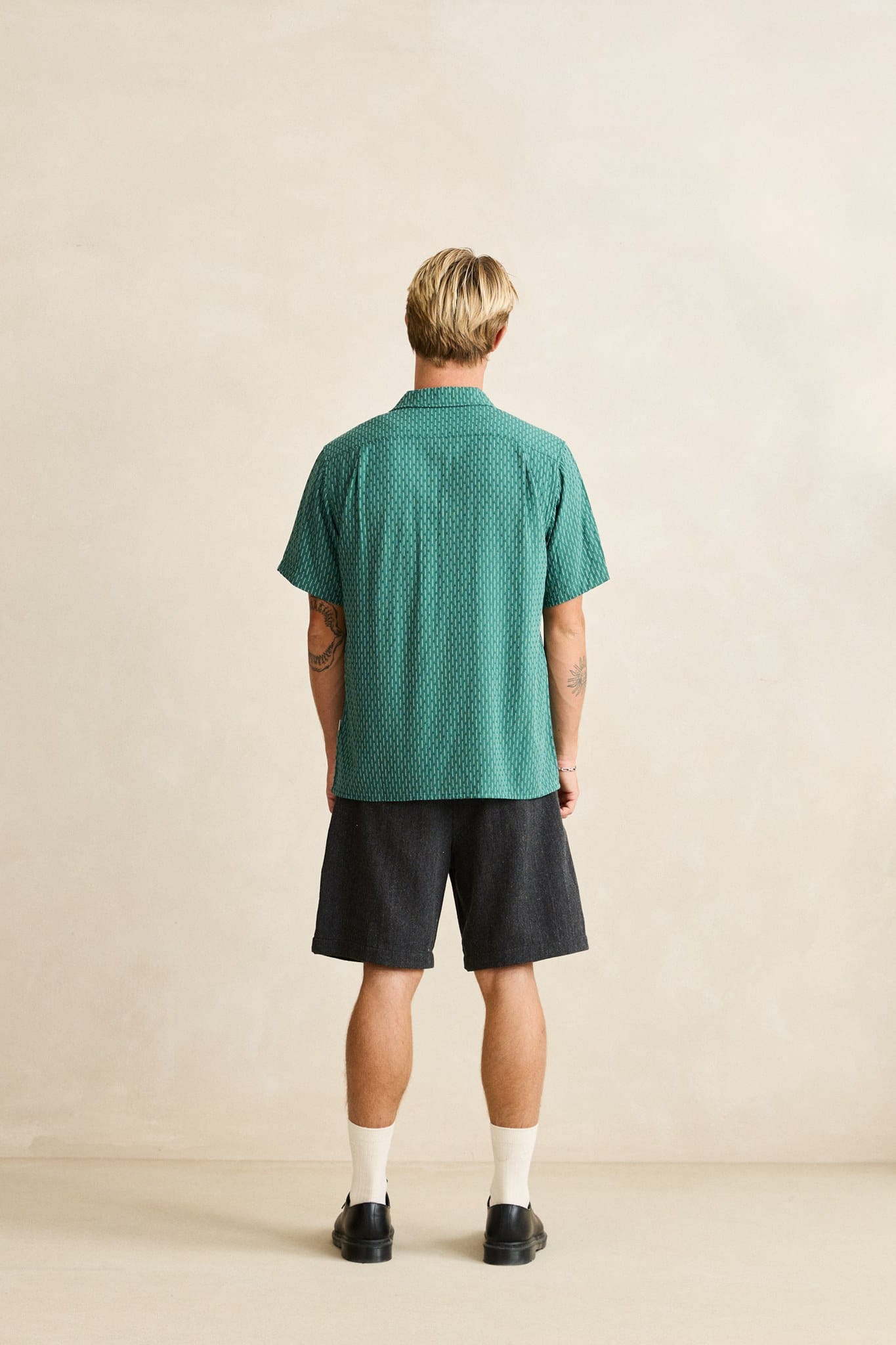 Rhythm Mens Rhythm Mens Linen Float Stitch SS Shirt - Pine Rhythm Mens Linen Float Stitch SS Shirt Pine Splash Swimwear Mens Shirt