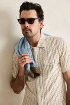 Rhythm Mens Rhythm Mens Lone Pine Stripe SS Shirt - Natural Rhythm Mens Lone Pine Stripe SS Shirt - Natural Splash Swimwear Mens Shirt