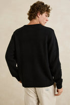 Rhythm Mens Rhythm Mens Mohair Stripe Knit - Black Rhythm Mens Mohair Stripe Knit - Black Splash Swimwear Mens Clothing