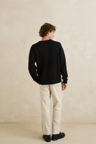 Rhythm Mens Rhythm Mens Mohair Stripe Knit - Black Rhythm Mens Mohair Stripe Knit - Black Splash Swimwear Mens Clothing