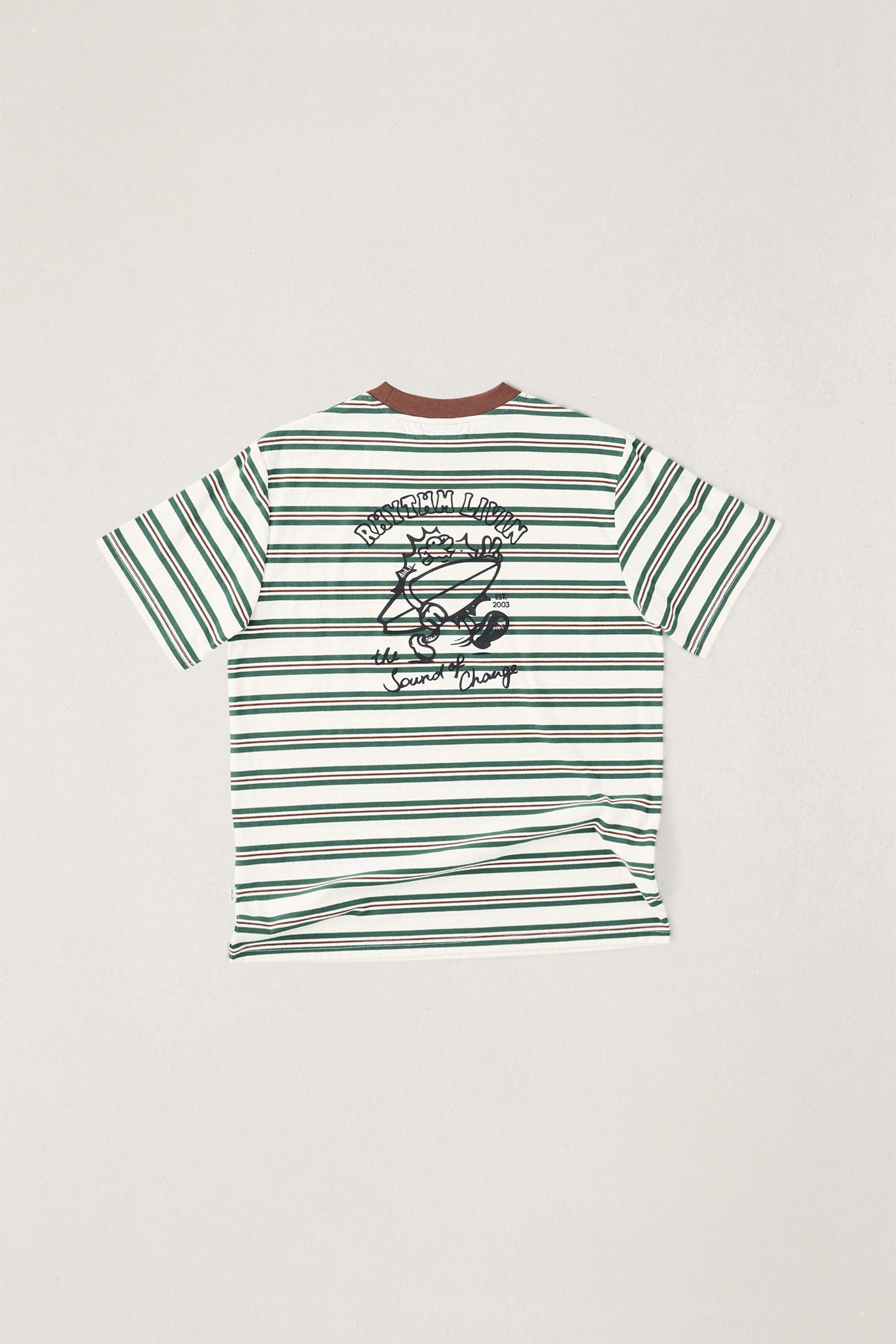 Rhythm Mens Rhythm Mens Peace Sun Vintage Stripe SS T-Shirt - White Rhythm Mens Peace Sun Vintage Stripe SS T-Shirt White Splash Swimwear Mens Tee