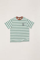 Rhythm Mens Rhythm Mens Peace Sun Vintage Stripe SS T-Shirt - White Rhythm Mens Peace Sun Vintage Stripe SS T-Shirt White Splash Swimwear Mens Tee