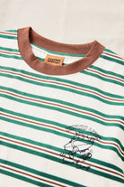 Rhythm Mens Rhythm Mens Peace Sun Vintage Stripe SS T-Shirt - White Rhythm Mens Peace Sun Vintage Stripe SS T-Shirt White Splash Swimwear Mens Tee