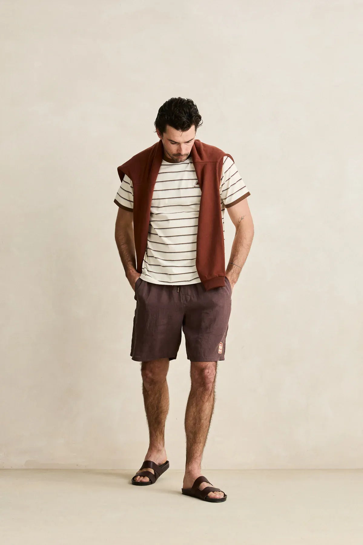 Rhythm Mens Rhythm Mens Pressed Petal Jam - Tobacco Rhythm Mens Pressed Petal Jam - Tobacco Splash Swimwear Mens Shorts