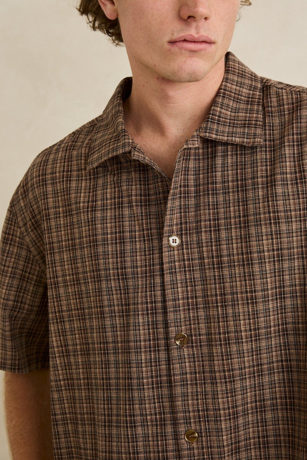 Rhythm Mens Rhythm Mens Relaxed Brady Check SS Shirt - Coffee Rhythm Mens Relaxed Brady Check SS Shirt - Coffee Splash Swimwear Mens Shirt
