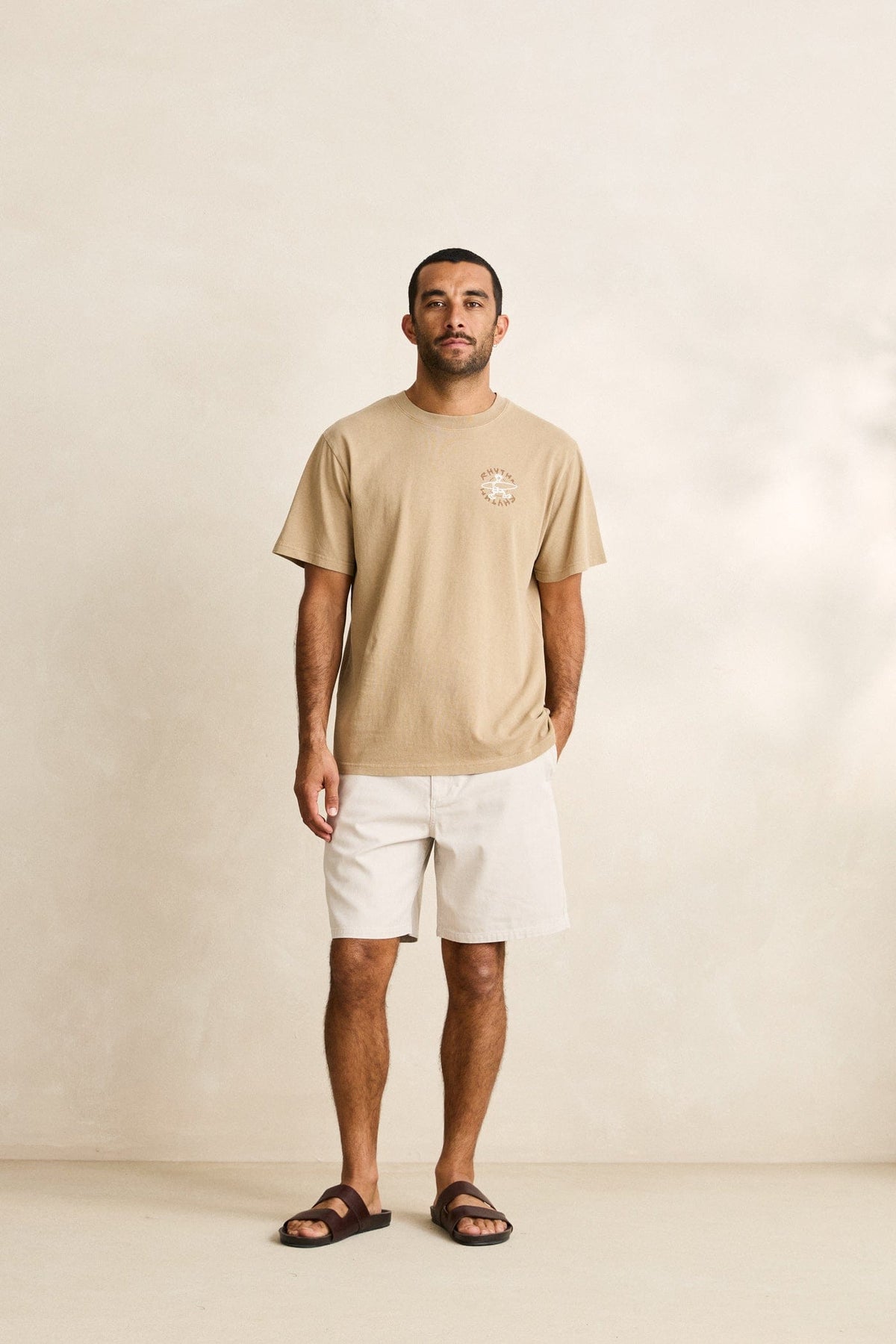 Rhythm Mens Rhythm Mens Relaxed Herringbone Short - Sand CD25M-WA16-SAN-30 Rhythm Mens Relaxed Herringbone Short Sand Splash Swimwear Mens Shorts 30 9360397387681