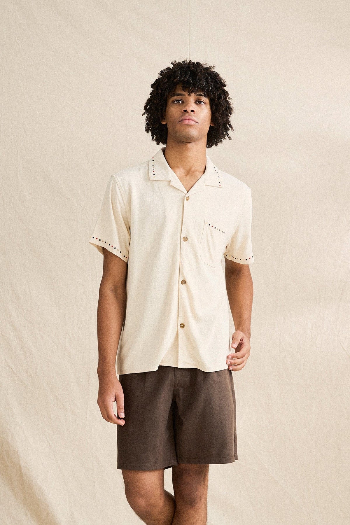 Rhythm Mens Rhythm Mens Rollie SS Shirt - Natural CD25M-WT38-NAT-S Rhythm Mens Rollie SS Shirt Natural Splash Swimwear Mens Shirt S 9360397354744