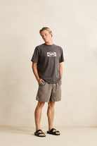 Rhythm Mens Rhythm Mens Texture Stripe Jam - Natural Rhythm Mens Texture Stripe Jam Natural Splash Swimwear Mens Shorts