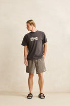 Rhythm Mens Rhythm Mens Texture Stripe Jam - Natural Rhythm Mens Texture Stripe Jam Natural Splash Swimwear Mens Shorts