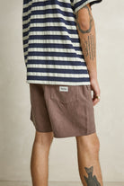 Rhythm Mens Rhythm Mens Textured Linen Jam - Chocolate Rhythm Mens Textured Linen Jam Chocolate Splash Swimwear Mens Shorts