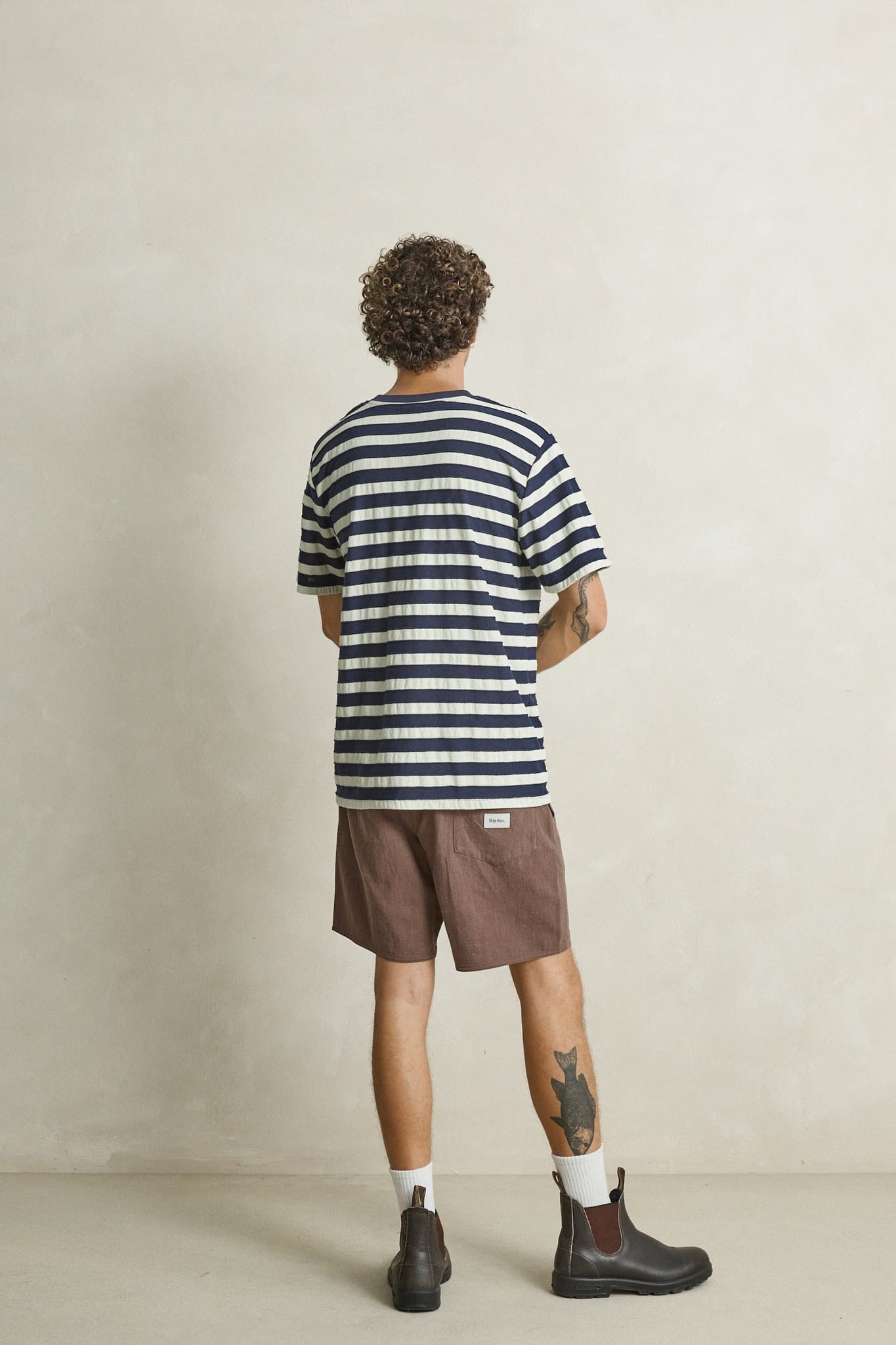 Rhythm Mens Rhythm Mens Textured Linen Jam - Chocolate Rhythm Mens Textured Linen Jam Chocolate Splash Swimwear Mens Shorts