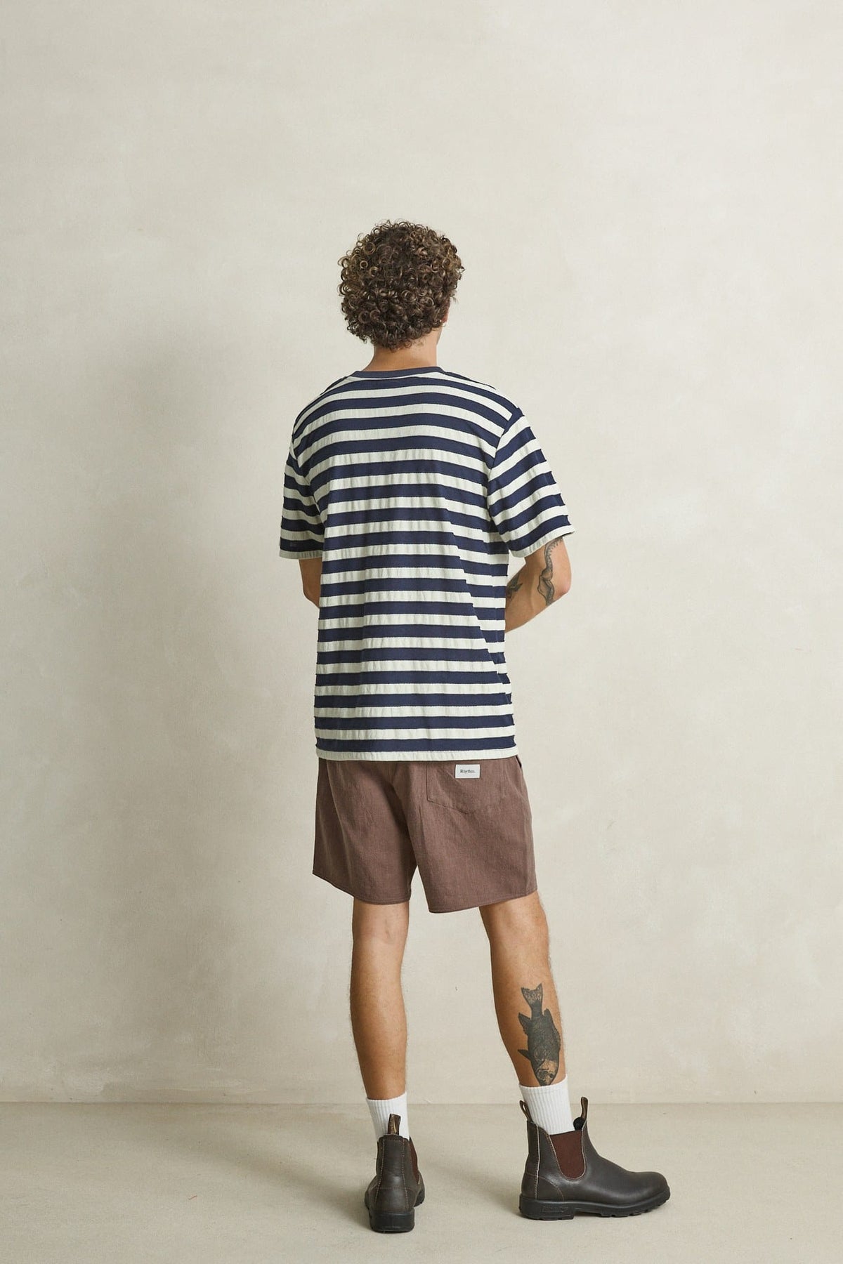 Rhythm Mens Rhythm Mens Textured Linen Jam - Chocolate Rhythm Mens Textured Linen Jam Chocolate Splash Swimwear Mens Shorts