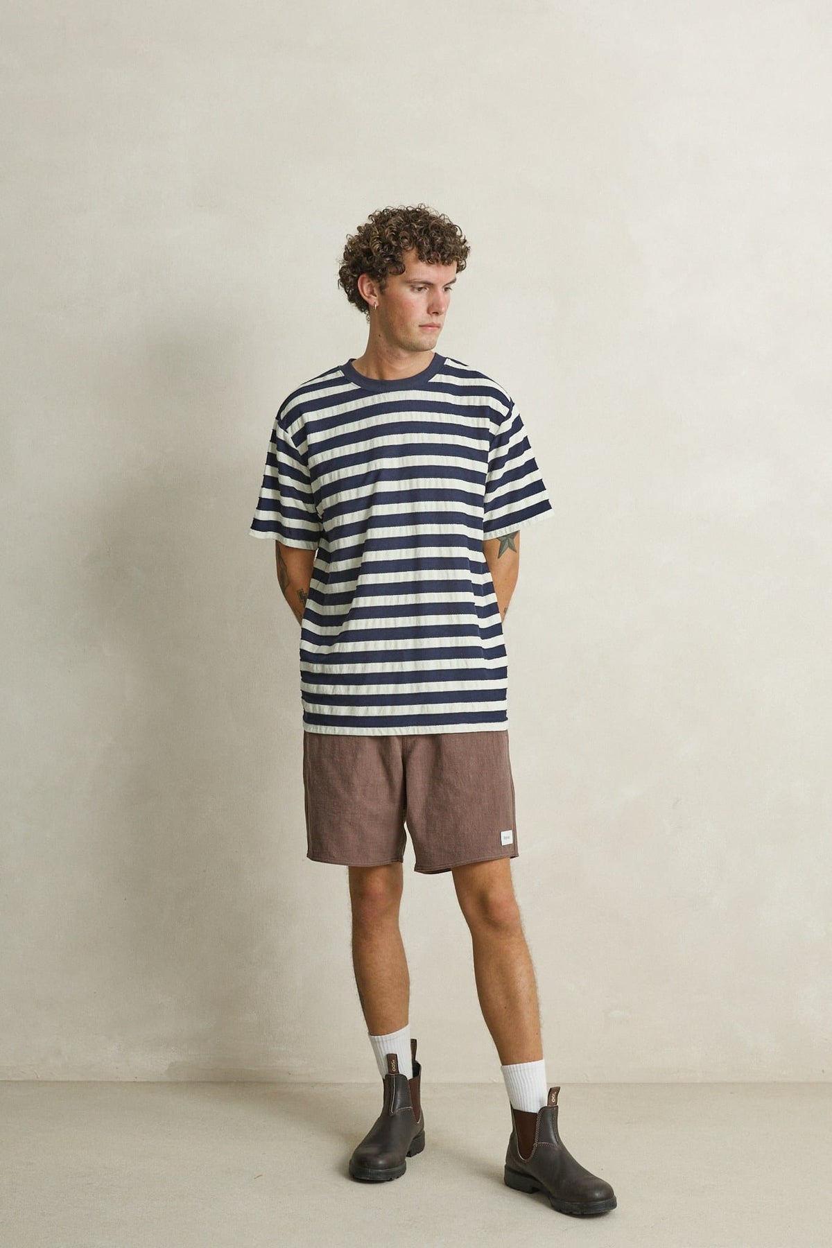 Rhythm Mens Rhythm Mens Textured Linen Jam - Chocolate Rhythm Mens Textured Linen Jam Chocolate Splash Swimwear Mens Shorts
