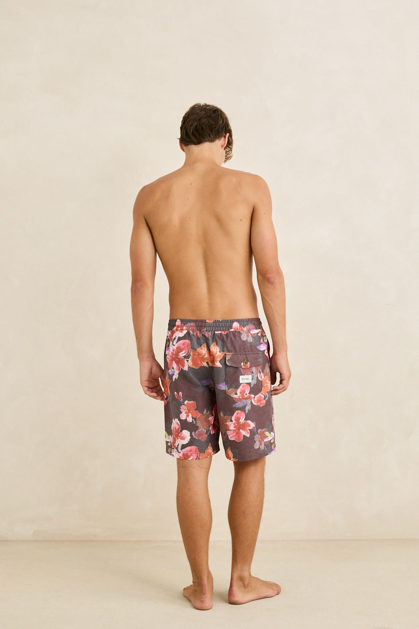 Rhythm Mens Rhythm Mens Tropical Floral Beach Short - Chocolate Rhythm Mens Tropical Floral Beach Short Chocolate Splash Swimwear Mens Shorts