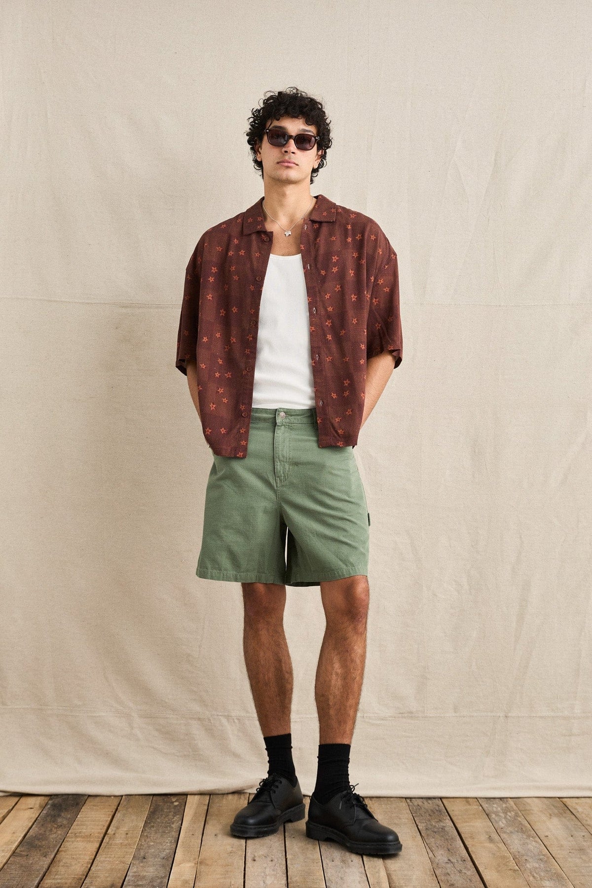 Rhythm Mens Rhythm Mens Ula Relaxed SS Shirt - Sienna Rhythm Mens Ula Relaxed SS Shirt Sienna Splash Swimwear Mens Shirt
