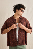 Rhythm Mens Rhythm Mens Ula Relaxed SS Shirt - Sienna Rhythm Mens Ula Relaxed SS Shirt Sienna Splash Swimwear Mens Shirt