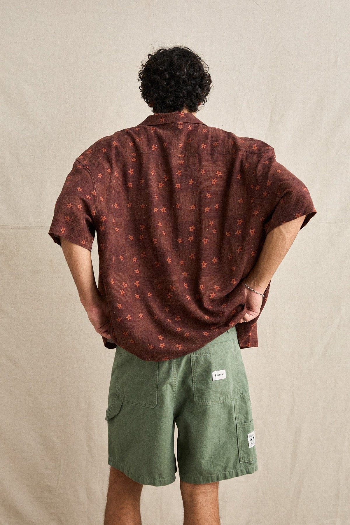 Rhythm Mens Rhythm Mens Ula Relaxed SS Shirt - Sienna Rhythm Mens Ula Relaxed SS Shirt Sienna Splash Swimwear Mens Shirt