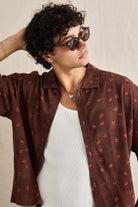 Rhythm Mens Rhythm Mens Ula Relaxed SS Shirt - Sienna Rhythm Mens Ula Relaxed SS Shirt Sienna Splash Swimwear Mens Shirt