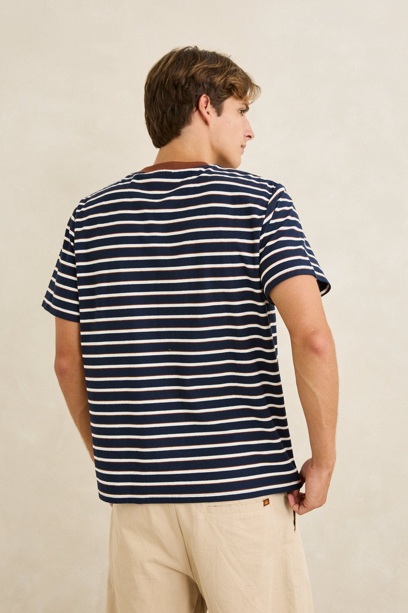 Rhythm Mens Rhythm Mens Vintage Stripe SS T-Shirt - Navy Rhythm Mens Vintage Stripe SS T-Shirt Navy Splash Swimwear Mens Tee
