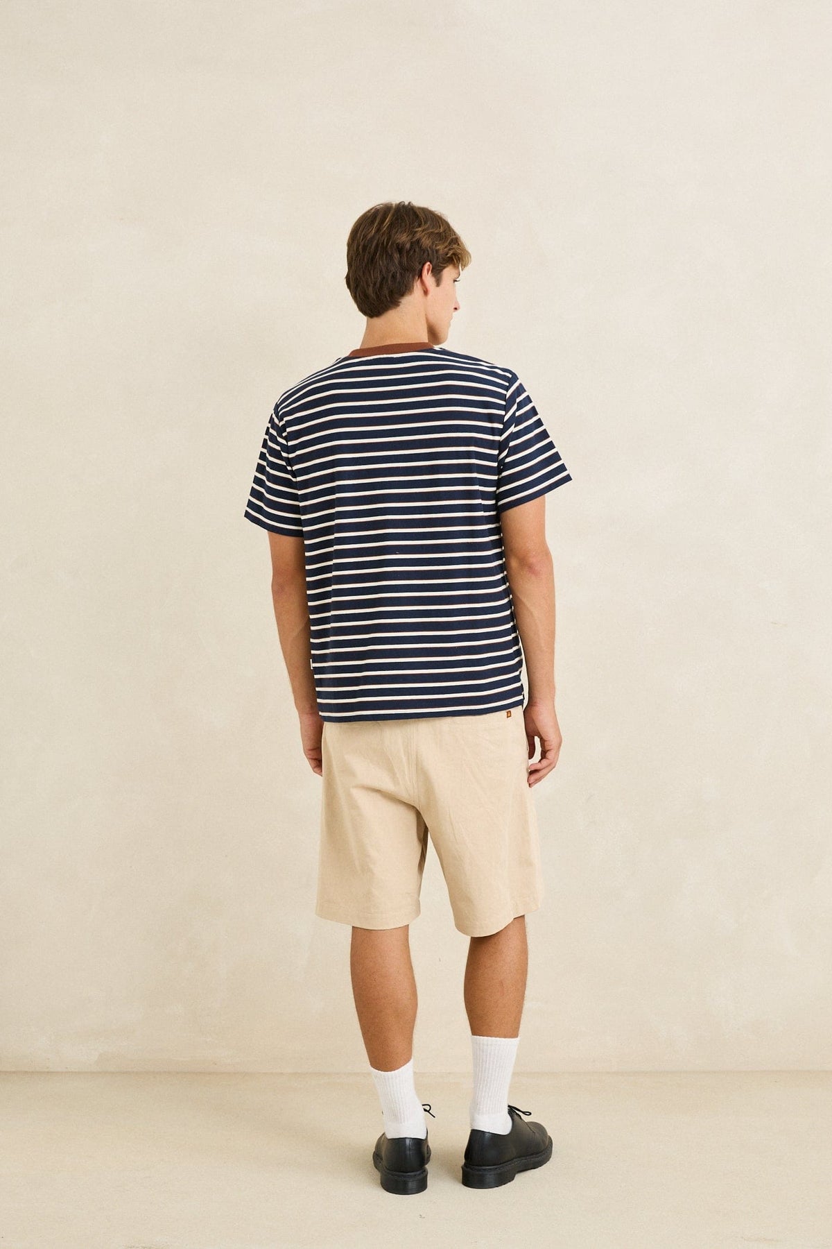 Rhythm Mens Rhythm Mens Vintage Stripe SS T-Shirt - Navy Rhythm Mens Vintage Stripe SS T-Shirt Navy Splash Swimwear Mens Tee