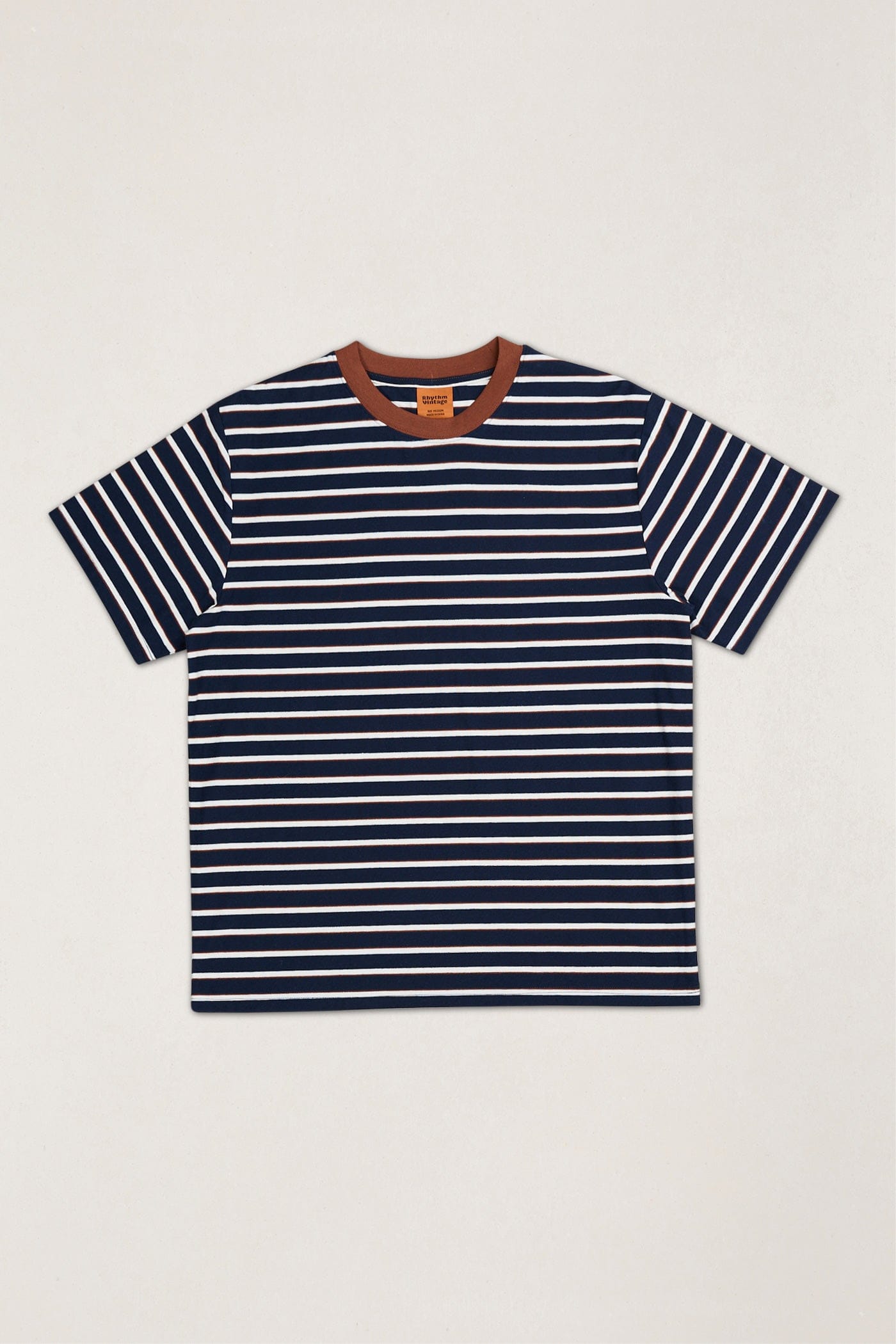 Rhythm Mens Rhythm Mens Vintage Stripe SS T-Shirt - Navy Rhythm Mens Vintage Stripe SS T-Shirt Navy Splash Swimwear Mens Tee
