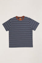 Rhythm Mens Rhythm Mens Vintage Stripe SS T-Shirt - Navy Rhythm Mens Vintage Stripe SS T-Shirt Navy Splash Swimwear Mens Tee