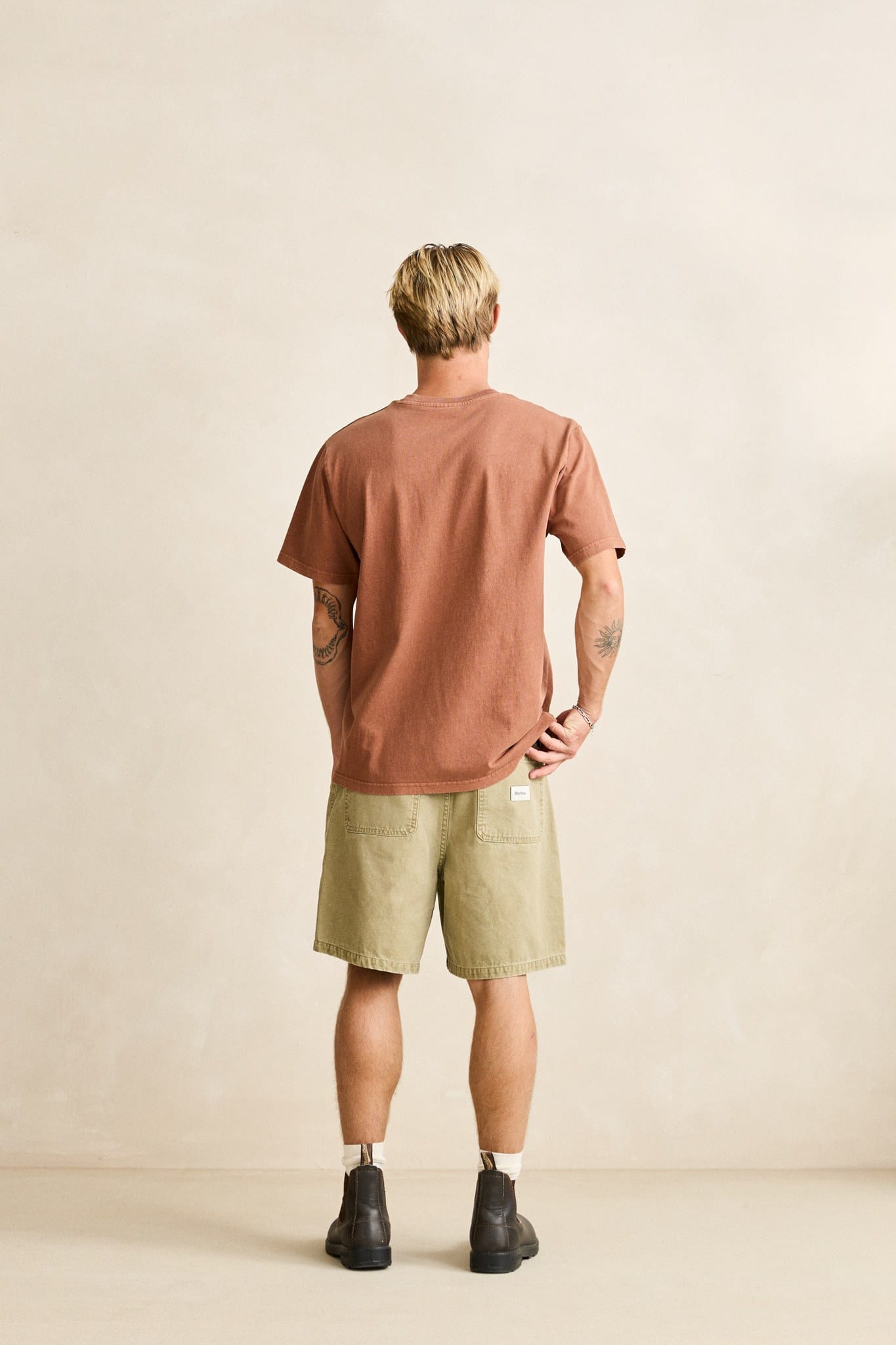 Rhythm Mens Rhythm Mens Washed Canvas Short - Beige Rhythm Mens Washed Canvas Short Beige Splash Swimwear Mens Shorts