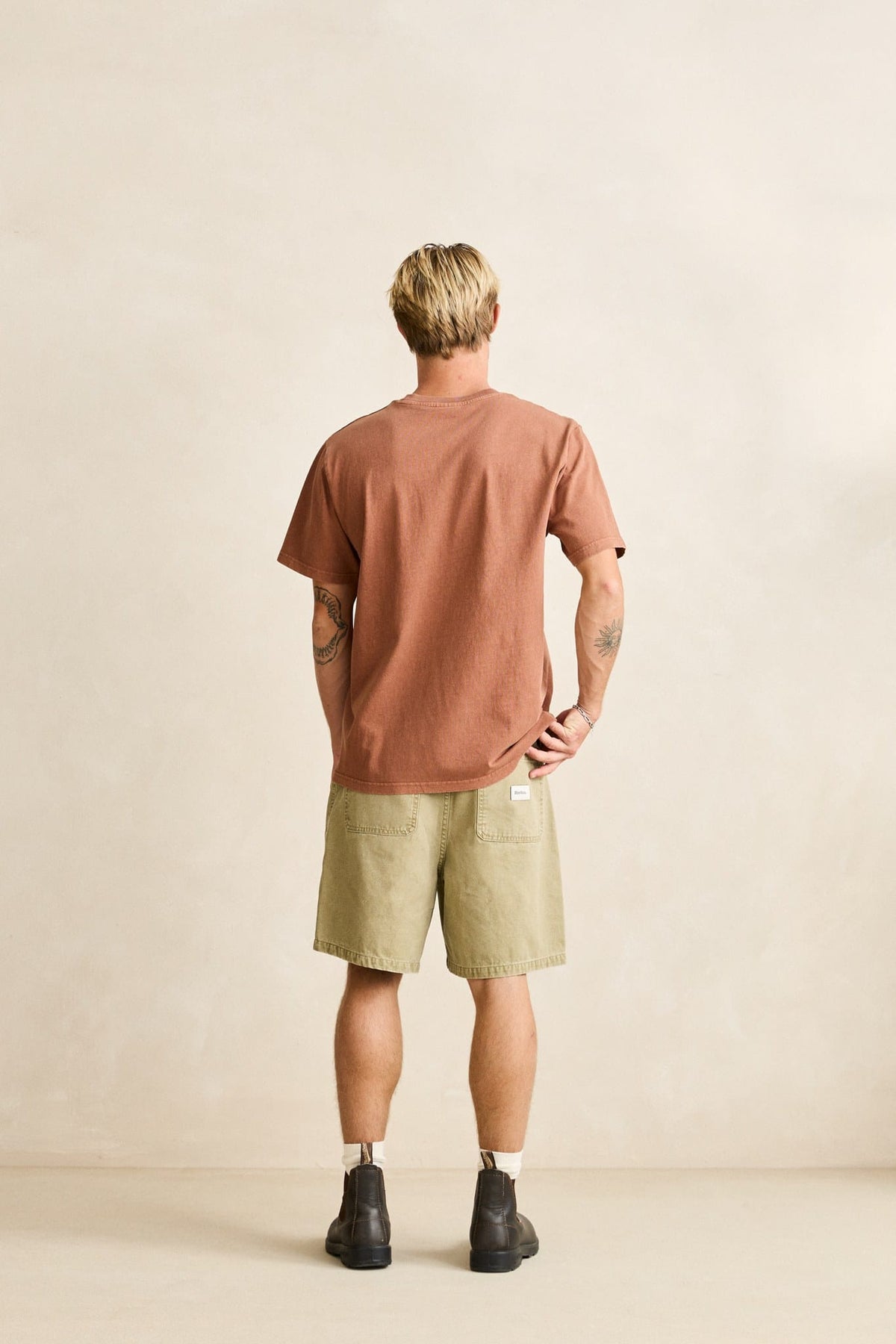 Rhythm Mens Rhythm Mens Washed Canvas Short - Beige Rhythm Mens Washed Canvas Short Beige Splash Swimwear Mens Shorts